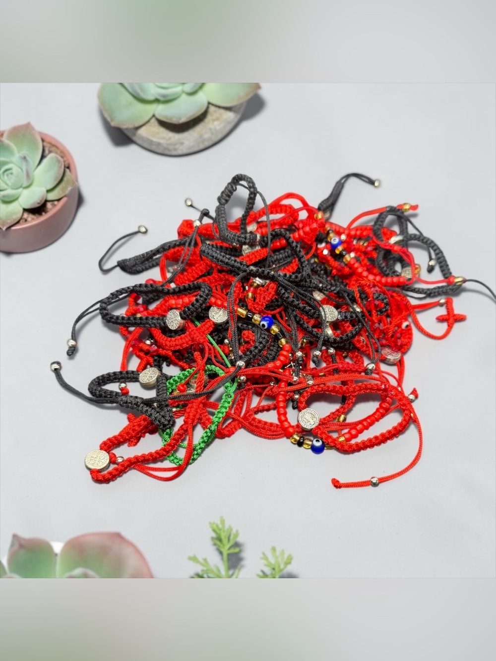 ♥️🖤💚50-PC Boho Multicolor Mixed Braided & Beaded Charm Bracelet Lot#2/NWOT♥️🖤💚